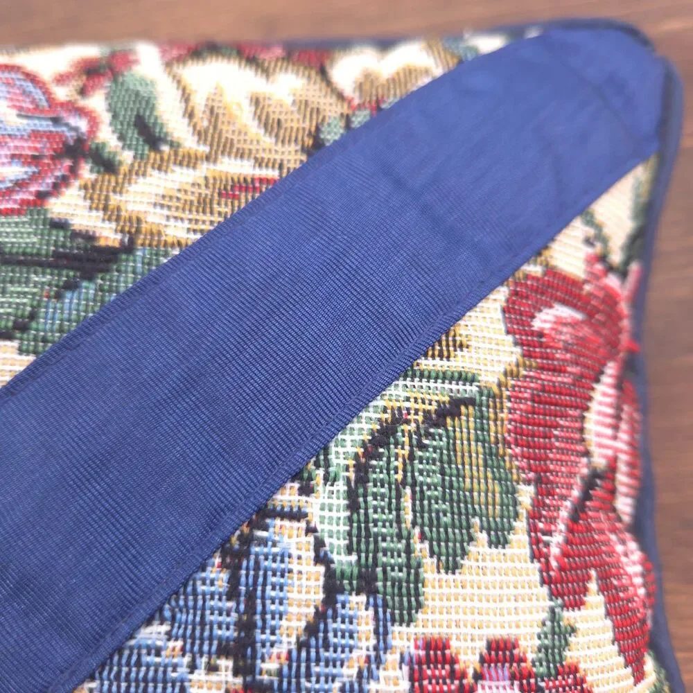 Vintage 1993 Floral Tapestry Pillow San Francisco Music Box Decor